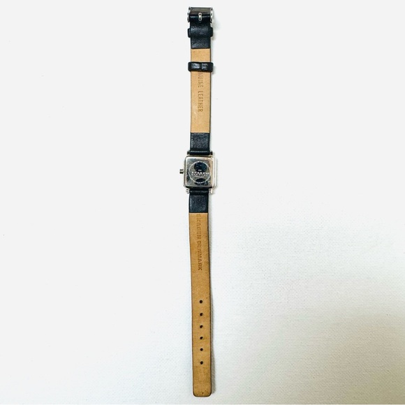 Skagen Tiny Face Women's Square Tank Watch Silver Leather Crystals 466SSLBCR - Picture 9 of 13